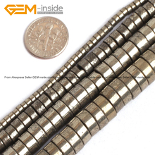 Natural Pyrite Heshi Spacer Beads For Jewelry Making Selectable Size 15inches DIY Jewellery FreeShipping Wholesale Gem-inside 2024 - buy cheap