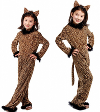 Lolanta Children's Girls Cheetah Jumpsuit Halloween Costume Leopard Halloween Role Play Fancy Party Dresses 4-9 Years 2024 - buy cheap