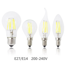 New E27 Lamp E14 LED Filament 2W 4W 6W 8W Dimmable Glass Edison 220V Bulb Replace Halogen Light Chandeliers Energy Saving 2024 - buy cheap