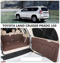 For TOYOTA LAND CRUISER PRADO 150 2010-2019 Cargo Liner Trunk Mats Surrounded by all Carpets High Quality Embroidery Leather Mat 2024 - buy cheap