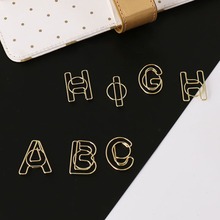 gold English Letter Modeling Handbook Bookmarks Decorate Cute Stationery Paper Clips Decorative Gold Paper Clips Office Supplies 2024 - buy cheap