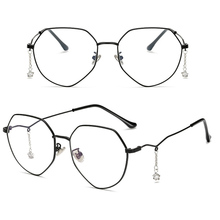 Vintage Round Pendant Decoration Alloy Lady Frame Custom Made Prescription Glasses Photochromic Grey/ Brown Myopia Near-sighted 2024 - buy cheap