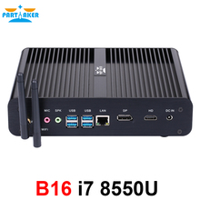 Partaker Fanless Mini Computer Intel i7 8565U i5 8265U i3 8145U 2*DDR4 Msata+M.2 PCIE Mini PC Windows 10 HTPC Nuc VGA DP HDMI 2024 - buy cheap