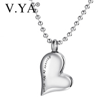 V. YA ожерелье s для женщин силивер цвет кулон ювелирные изделия подарок ожерелье с парфюмерным флаконом из нержавеющей стали в форме сердца папа мемори 2024 - купить недорого