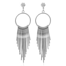 Personality Ladies Dangle Earrings Gold Silver Color Trendy Circle Tassel Earrings Metal Drop Crystal Earing Women femme Gift 2024 - buy cheap