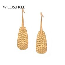 Wild&Free Fashion Gold Color Zinc Alloy Curved Surface Drop Earrings For Women Geometric Dangle Earrings Jewelry Accessories 2024 - buy cheap