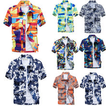 2019 New Summer Mens Short Sleeve Beach Hawaiian Shirts Casual Floral Print Shirts Regular Plus Size 3XL Male clothing Fashion 2024 - buy cheap