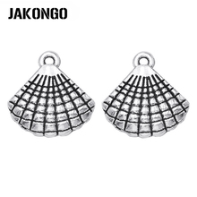 JAKONGO Antique Silver Plated Shell Charms Pendants for Bracelet Jewelry Making Accessories DIY Handmade 17x16mm 10pieces/lot 2024 - buy cheap