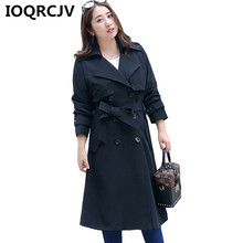 Large Size Women Trench Coat 2019 Spring Autumn Fashion Double-breasted Windbreaker Female Long Sleeve Casual Outwear Tops R638 2024 - buy cheap