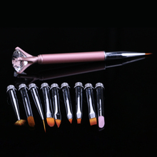 10 In 1 Metal Replace Head Nail Art Brush Carving Cuticle Remover Line Flower Drawing Painting Acrylic Naills Pen Manicure Tool 2024 - buy cheap