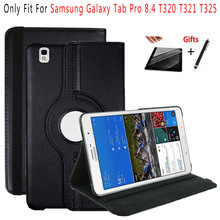 Funda con tapa giratoria 360 ° para tableta, protector de cuero con soporte para Samsung Galaxy Tab Pro 8,4, T320, T325, PC, película protectora, lápiz óptico 2024 - compra barato