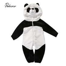 Pudcoco 2018 Kids Baby Toddler Rompers Panda Animal Soft Warm Hooded Romper Jumpsuit Autumn Winter Cute Outfit Clothes 0-3Y 2024 - buy cheap