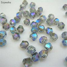Isywaka venda azul claro 6mm 48 pçs bicone áustria contas de cristal charme grânulos de vidro solto espaçador grânulo para diy jóias fazendo 2024 - compre barato