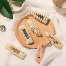 Korean Style New Fashion Imitiation Pearl Hair Clip Barrettes for Women Girls Handmade Pearl Flowers Hairpins Hair Accessories 2024 - buy cheap