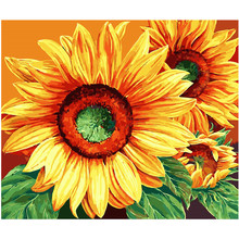 Pintura por números DIY, 40x50 50x65cm, cesta de flores de girasol, lienzo de decoración de boda, imagen artística, regalo 2024 - compra barato