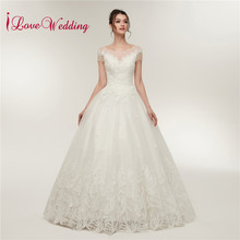 iLoveWedding Ball Gown Wedding Dress Lace Applique Crystal Beadings Sexy Back vestido de noiva Bridal Gown 2024 - buy cheap