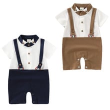 Kids Baby Boys Infant Jumpsuit Romper Gentleman Formal wedding Baby Clothing 2024 - buy cheap