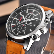 Men Luxury Brand Quartz Watch Chronograph BENYAR Leather Watches Reloj Hombre Sport Clock Male Hour Relogio Masculino montre sat 2024 - buy cheap
