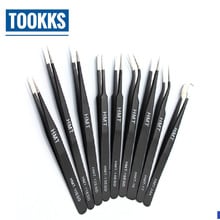 9PCS/Pack ESD Precision Tweezers with Protective Bag Anti-static ESD Tweezers Set for  Mobile Phone Repair Tools Kit 2024 - buy cheap