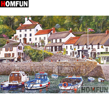 HOMFUN 5D DIY Diamond Painting Full Square/Round Drill "Town scenery" Embroidery Cross Stitch gift Home Decor Gift A08313 2024 - buy cheap