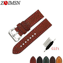 ZLIMSN New Men Genuine Leather Watchband Accessories Wristbands Watch Band Strap 5 colors Suitable For Watch 20mm 22mm 24mm 26mm 2024 - buy cheap