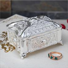 European silver metal jewelry box storage box makeup storage organizer box cotton bud holders Z178 2024 - buy cheap