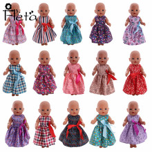 Roupas bonecas artesanais de princesa vestido, saia colorida de princesa cabe 18 polegadas americana e 43 cm bebê recém-nascido, presente de aniversário diy russo 2024 - compre barato