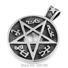 Pentacle Pentagram Magic Amulet Pendant Stainless Steel Jewelry Om Symbol Buddhism Zen Art Biker Satanism Biker Pendant SWP0327A 2024 - buy cheap