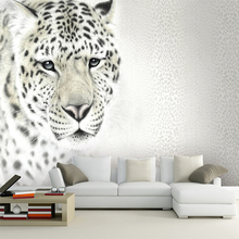 Papel de parede 3d em não-tecido com estampa de leopardo, papel de parede realista para quarto infantil 2024 - compre barato
