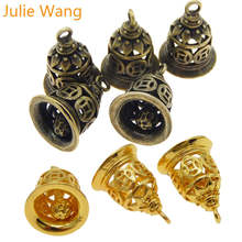Julie Wang 4-12pcs Copper Bell Charms Antique Bronze Gold Bells Without Sound Necklace Pendant Handmade Jewelry Making Accessory 2024 - buy cheap