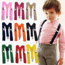 Adjustable Suspenders Clip-on Y-Back Braces Straps Elastic Ribbon Kids Unisex Soild Color Belt for Wedding Party 2024 - buy cheap