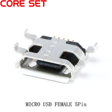 Conector micro usb de 5 pinos, conector de 5 p miniusb smd dip fêmea com 100 peças 2024 - compre barato