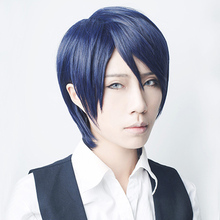 P5 persona 5 yusuke kitagawa yuusuke curto azul misturado resistente ao calor do cabelo cosplay peruca + peruca boné 2024 - compre barato