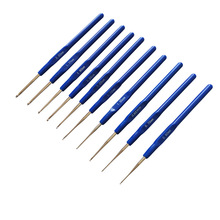 Donyami agulha de crochê para costura, agulha de tricô com 8 fábricas, ferramenta de costura de plástico azul de 0.6-1.75mm 2024 - compre barato