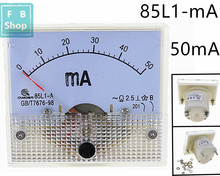 1 peça ac 85l1-ma 0 ~ 50ma carcaça de plástico branco painel analógico amplificador medidor amperímetro 2024 - compre barato