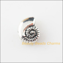 20 piezas espaciador de caracol, dijes de cuentas de 8x11mm, Color plata tibetana, Animal 2024 - compra barato