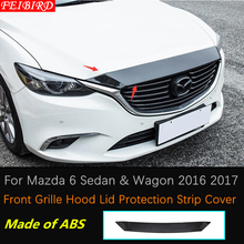 Grade dianteira para mazda 6 sedan e wagon 2016 2017, capa de fibra de carbono abs 2024 - compre barato