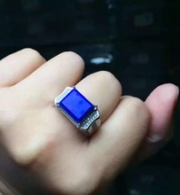 Men rings Blue Lapis Man ring Free shipping Natural real Blue Lapis ring 925 sterling silver For men or women  Gem 10*12mm 2024 - buy cheap