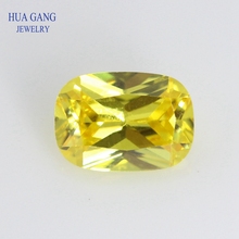 Gemas sintéticas zircônia cúbica 5a dourada formato penteado amarelo cz para joias tamanho 5x7 ~ 10x14 frete grátis 2024 - compre barato