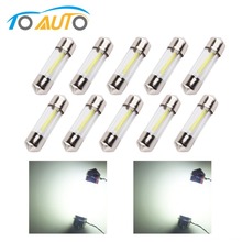 10 Uds C5W bombillas Led COB festón 31mm 36mm 39mm 41mm lente de cristal Interior del coche fuente de luz de techo de lectura 12V lámpara blanca de doble punta 2024 - compra barato