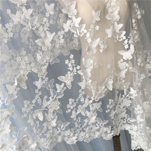 Tecido bordado borboleta renda vestido de casamento tecido saia de tule material para patchwork 2024 - compre barato