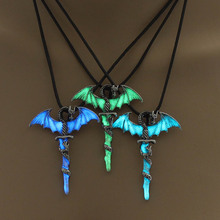 Vintage Magic Steampunk Glowing Luminous Punk Dragon Pendants Necklaces Mens Jewelry Glow In the dark Pendant Necklace 2024 - buy cheap