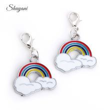 20pcs/lot Enamel Alloy Rainbow Charms Pendant  DIY Metal Bracelet Necklace Jewelry Findings Accessories 2024 - buy cheap