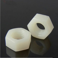 100pcs/Lot Metric DIN934 Nylon Hex Nut M5 Plastic Hexagon Nut Screw Nut 2024 - buy cheap