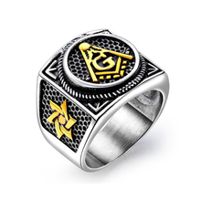 Jewelry Mason Signet Ring Gold Color Freemason Masonic Rings for men Stainless Steel Freemason's Jewelry bague femme 2024 - buy cheap