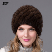 Hot winter mink fur hat female genuine natural fur hat pineapple Russia beanie hat fashion 2021 good quality thick fur hat BZ-03 2024 - buy cheap