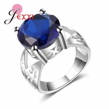 Модное женское кольцо из стерлингового серебра с кристаллами для девушек женские кольца для свадьбы помолвки популярный аксессуар для вечерние 2024 - купить недорого