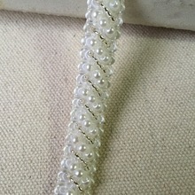 3 yards silver beaded lace trim, pearl clothing accessories collar flower diy handmade beading lace trim 2024 - buy cheap