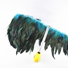 Высококачественные петушиные перья с бахромой, окрашенные атласной лентой для юбки, ширина петушиного пера, длина 1 ярд 2024 - купить недорого