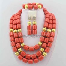 Nigerian Wedding African Coral Beads Jewelry Set African Costume Coral Jewelry Sets Beads Free Shipping HD6027 2024 - buy cheap